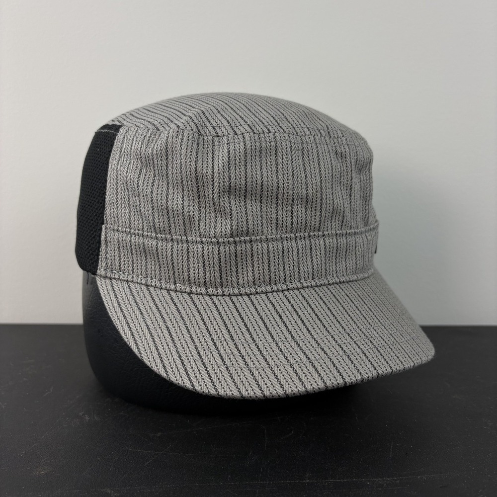 Vintage Y2K DKNY Hat Cap Cadet Style Herringbone Pattern Stretch Fit Adjustable